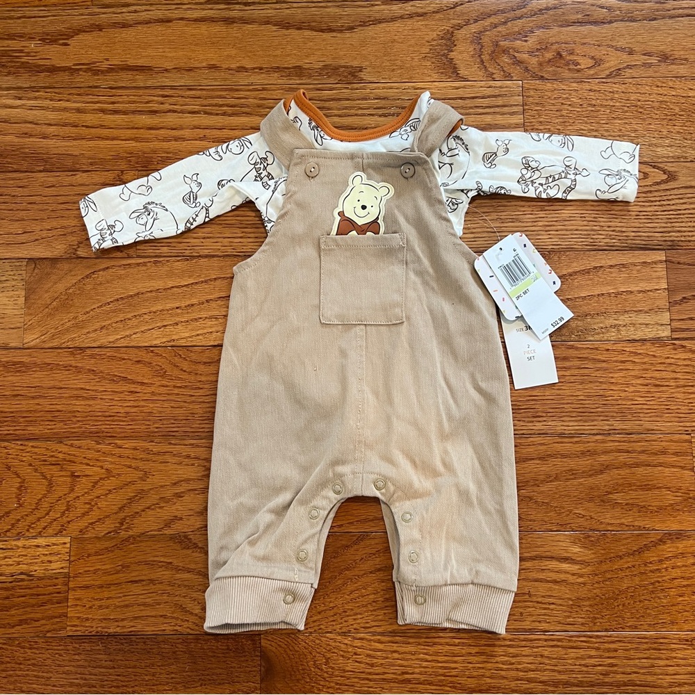 Disney Winnie the Pooh Bear Overall Matching Set for Kids